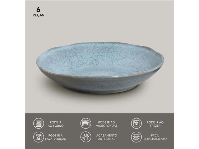 6 Pratos Fundo Porto Brasil Bio Breeze 22,5cm - 2