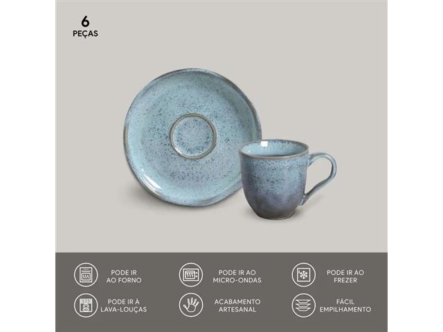 6 Xícaras de Café com Pires Porto Brasil Bio Breeze 120ml - 2