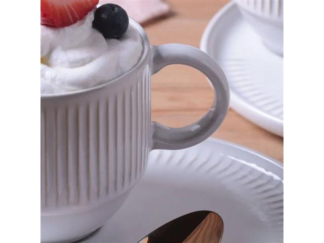 6 Xícaras de Chá com Pires Porto Brasil New White 230ml - 3