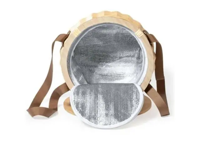 Cesta Canasto Cooler Mimbre Aluminio Tapa Bambú Picnic Bubu