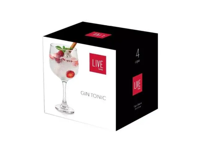 Set 4 Copas Gin Cóctel Vidrio 653 ML
