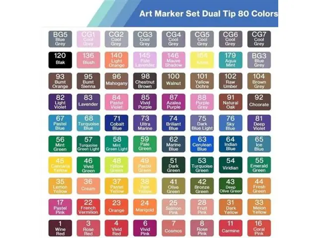 Set 80 Lápices Marcadores Gráficos Dibujo Doble Punta