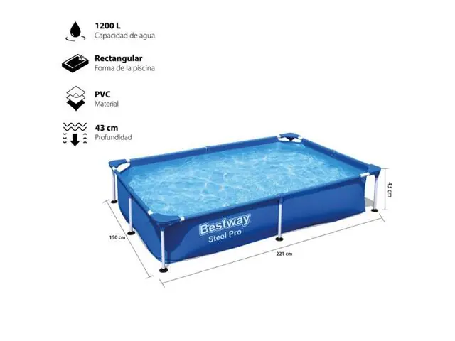 Piscina Rectangular Bestway 2.21m x 1.50m x 43cm