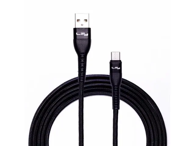 Cabo Lity C11P USB A - USB C Carregamento Rápido Até 60W E 3A 2M Preto - 1