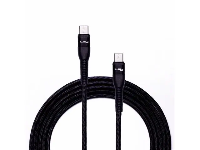 Cabo Lity C12P USB C - USB C Carregamento Rápido Até 60W E 3A 2M Preto - 1