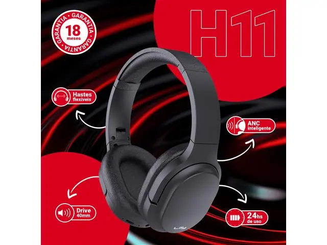 Headphone Bluetooth 5.3 Lity 24 Horas ANC H11 - 2