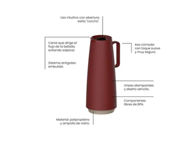 Jarra termica 1l roja exata