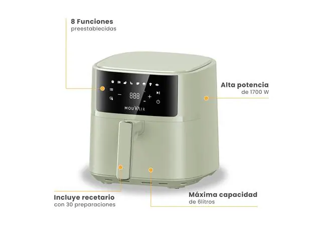 Freidora de aire 6 L Fry Mouvair