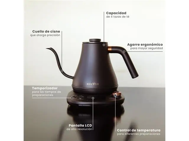 Hervidor Swan Negro 800ml Mouvair