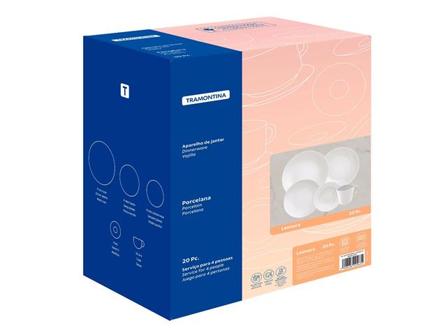 Aparelho de Jantar Tramontina Leonora em Porcelana 20 Peças - 3
