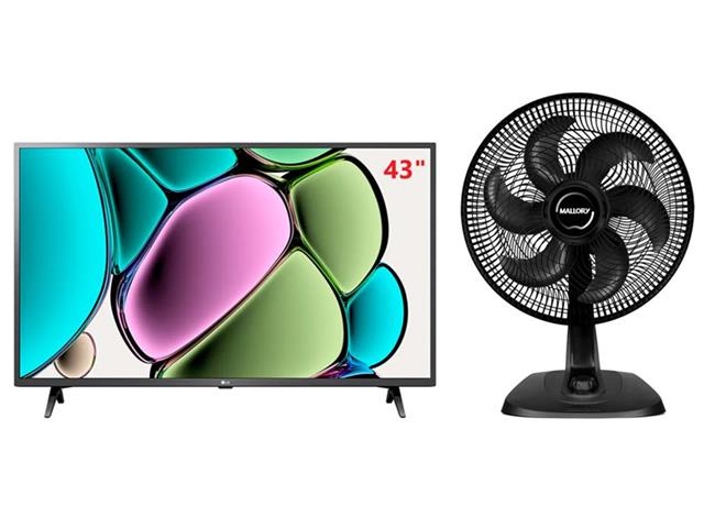Smart TV LG 43" LED FHD PRO + Ventilador Mallory TurboFresh Preto 220V