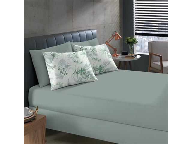 Jogo de Cama Buettner Casal Basic Estampado Plantes Menta 3 Peças - 1