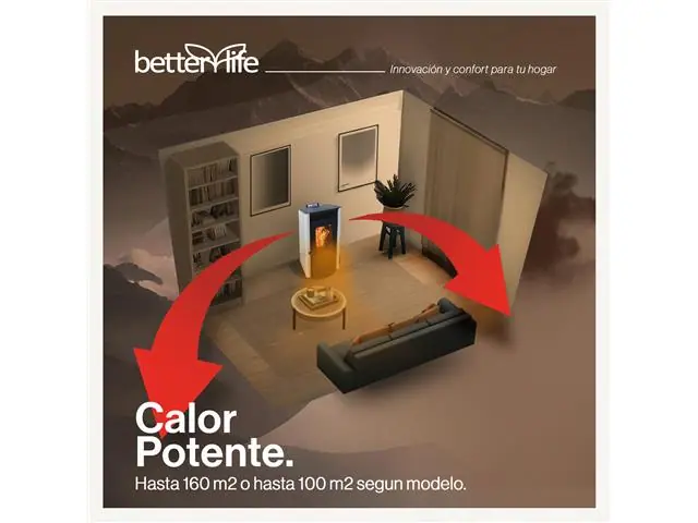 Estufa Pellet 9,5 KW Wi-Fi Betterlife NB-PSC9