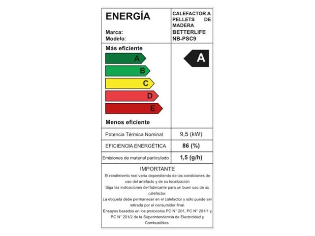 Estufa Pellet 9,5 KW Wi-Fi Betterlife NB-PSC9