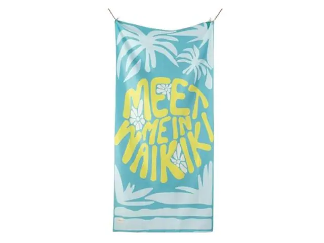 Toalla Playa Microfibra Waikiki Turquesa Fabrics