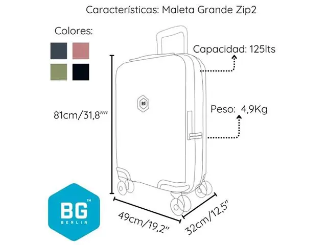 Maleta Grande Bg Berlin Zip² 125Lts Verde