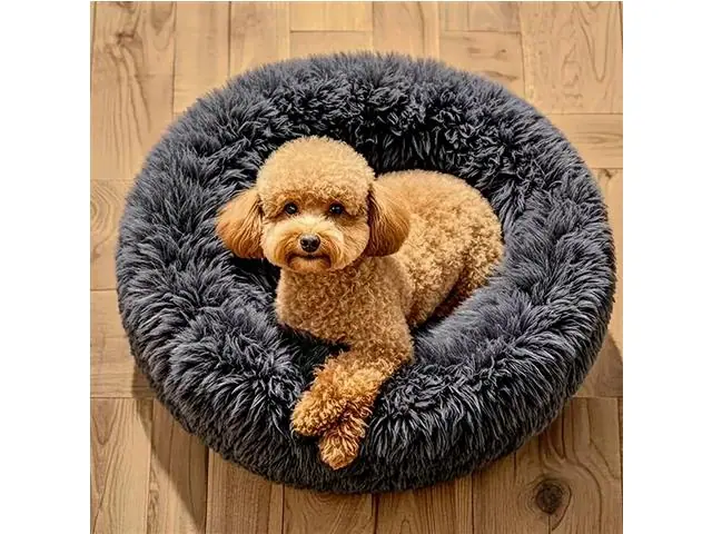 Cama antiestrés para mascotas mediana color Gris