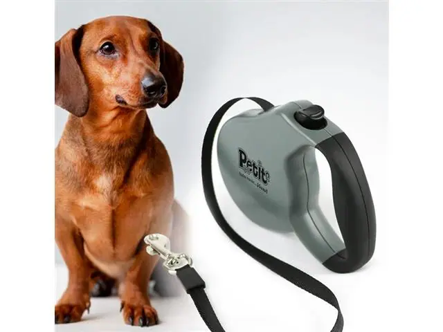 Correa retráctil Pro para mascotas color gris