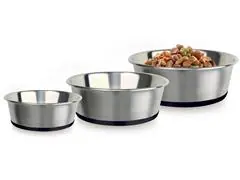 Plato de acero antideslizante base de silicón para mascotas grande - 3