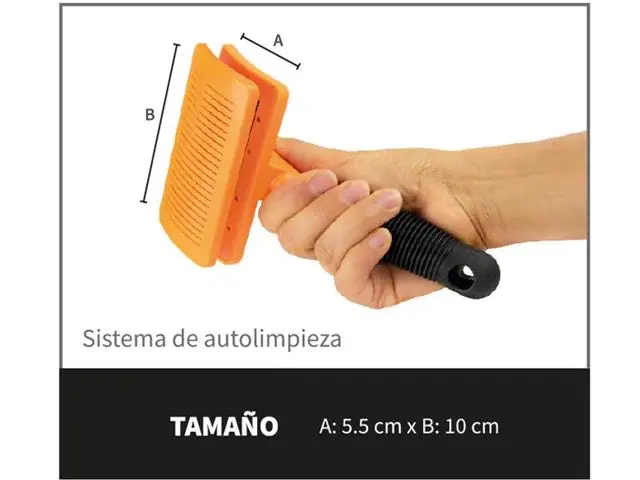 Cepillo carda con autolimpieza para marcotas
