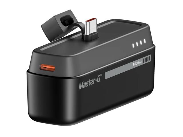Power Bank portátil Master-G 5000mAh Tipo C Power Delivery, Negro