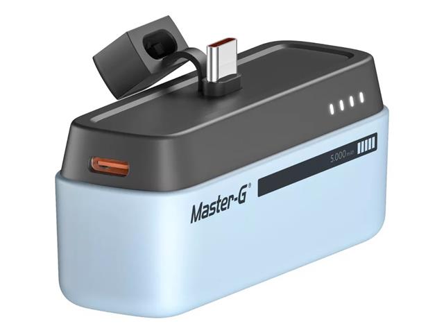 Power Bank portátil Master-G 5000mAh Tipo C Power Delivery, Celeste