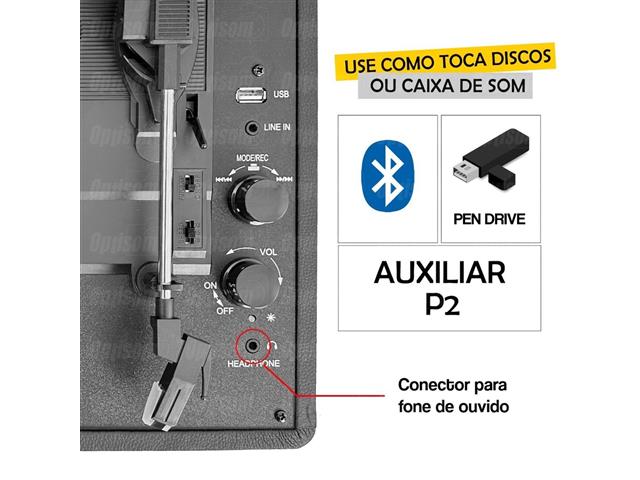 Vitrola Toca-discos Retrô Davis Bluetooth SP616 Pulse - 3