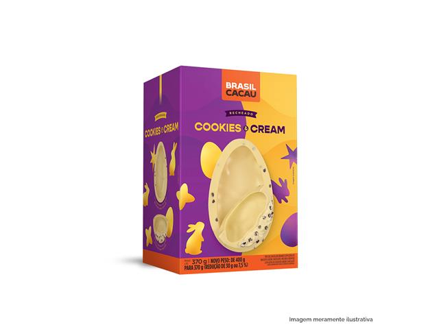 Ovo de Páscoa Brasil Cacau Recheado Cookies and Cream 370G - 2