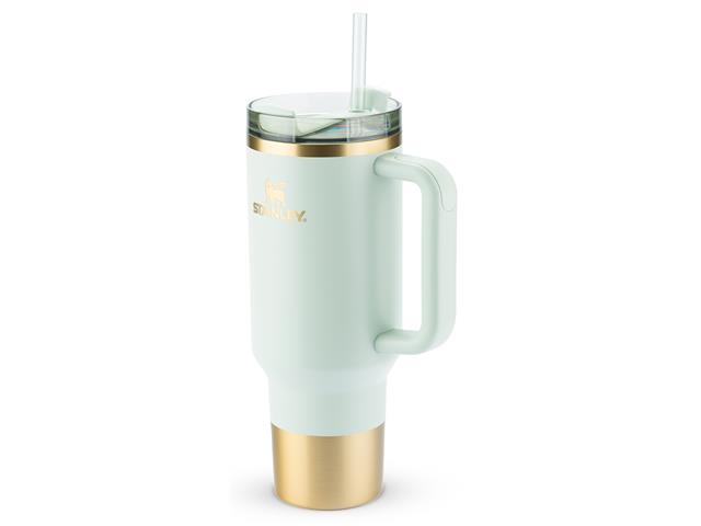 Copo com Canudo Stanley Quencher 2.0 Gilded Celadon 1,180 Litros - 1