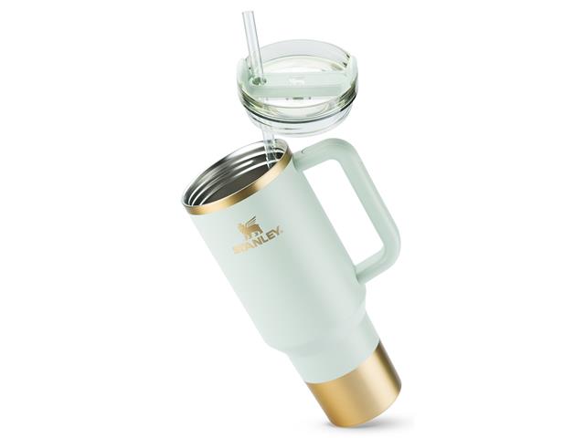 Copo com Canudo Stanley Quencher 2.0 Gilded Celadon 1,180 Litros - 2