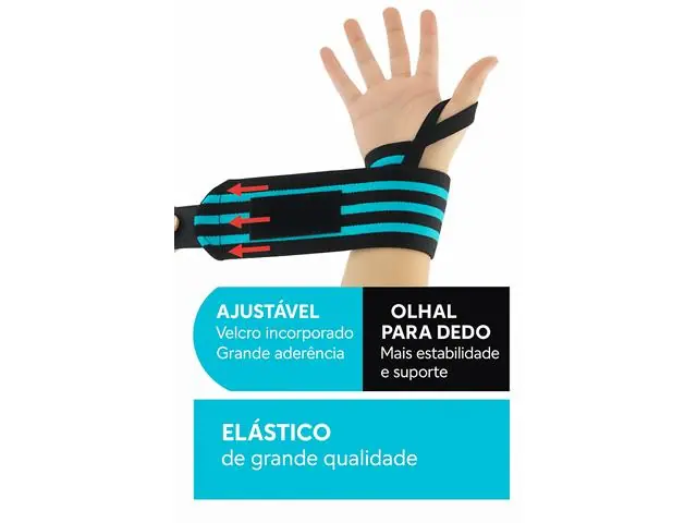 Par de Munhequeiras Elásticas  para Musculação Gadnic - 3