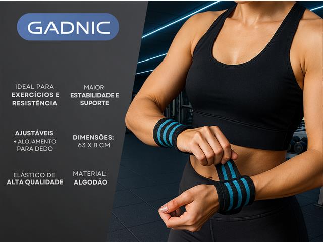 Par de Munhequeiras Elásticas para Musculação Gadnic - 1