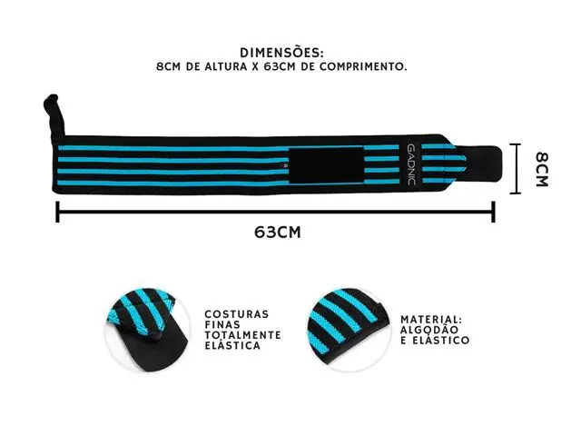 Par de Munhequeiras Elásticas  para Musculação Gadnic - 4