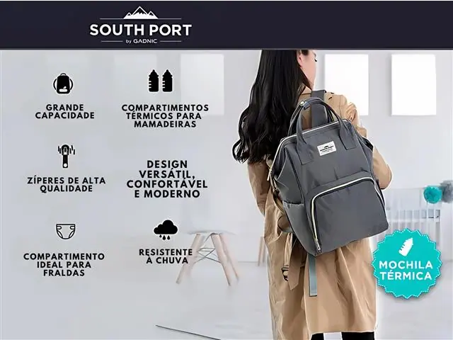 Mochila Bolsa Maternidade Gadnic com Porta Mamadeiras - 1