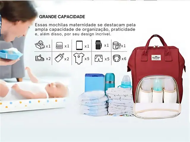 Mochila Bolsa Maternidade Gadnic com Porta Mamadeiras - 2