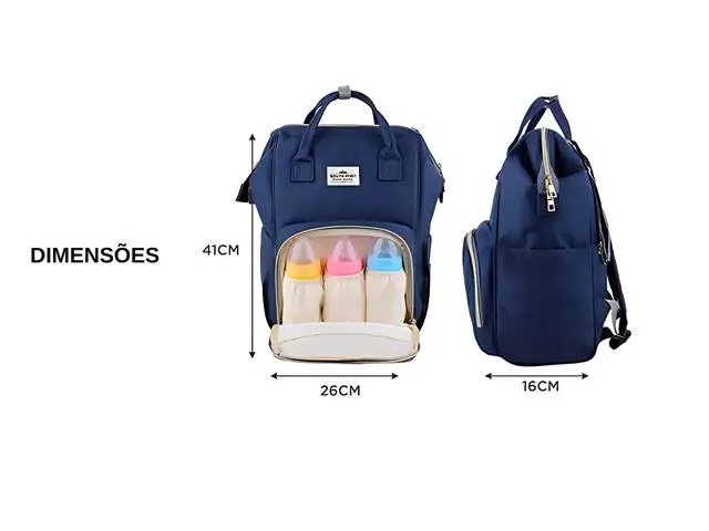 Mochila Bolsa Maternidade Gadnic com Porta Mamadeiras - 8