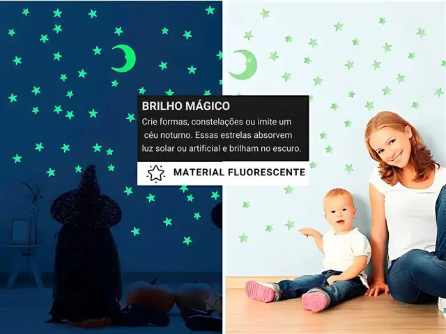 100 Estrelas Fluorescentes Neon Brilha No Escuro Teto e Parede Gadnic - 2