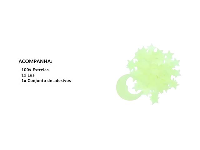 100 Estrelas Fluorescentes Neon Brilha No Escuro Teto e Parede Gadnic - 6