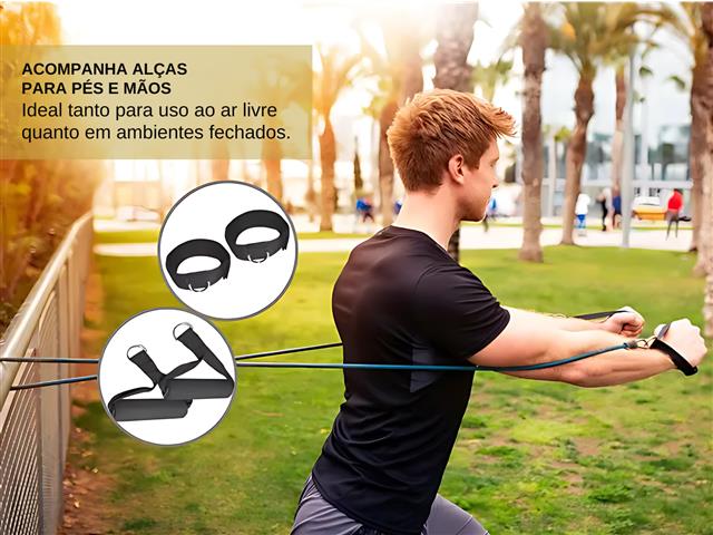Kit 5 Elásticos Extensores Treino Academia Ginástica Musculação Gadnic - 2