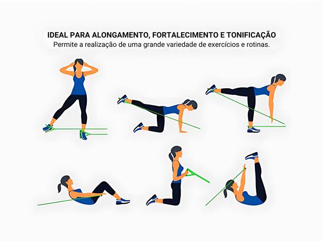Kit 5 Elásticos Extensores Treino Academia Ginástica Musculação Gadnic - 3