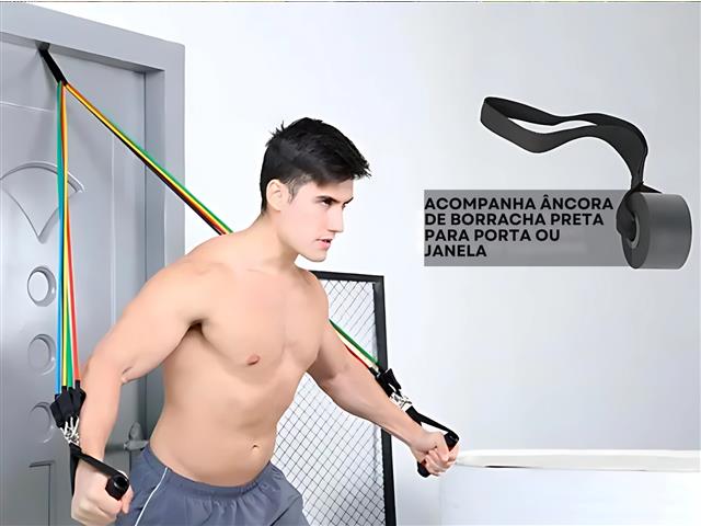 Kit 5 Elásticos Extensores Treino Academia Ginástica Musculação Gadnic - 4
