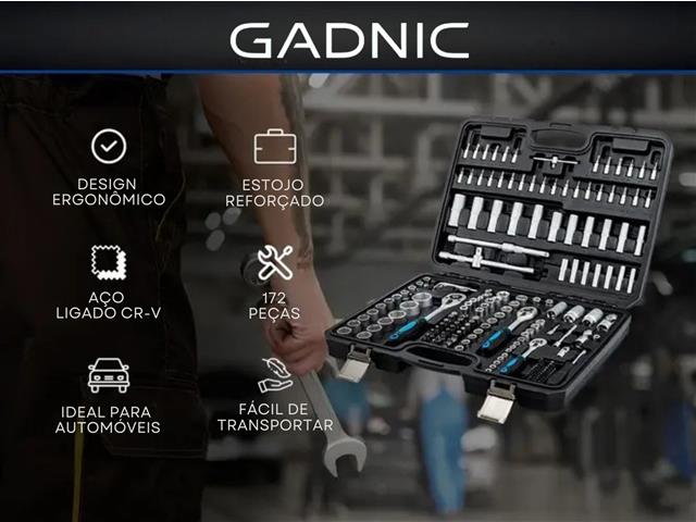 Maleta Jogo de Ferramentas Oficina Gadnic 172 Itens cor azul - 1