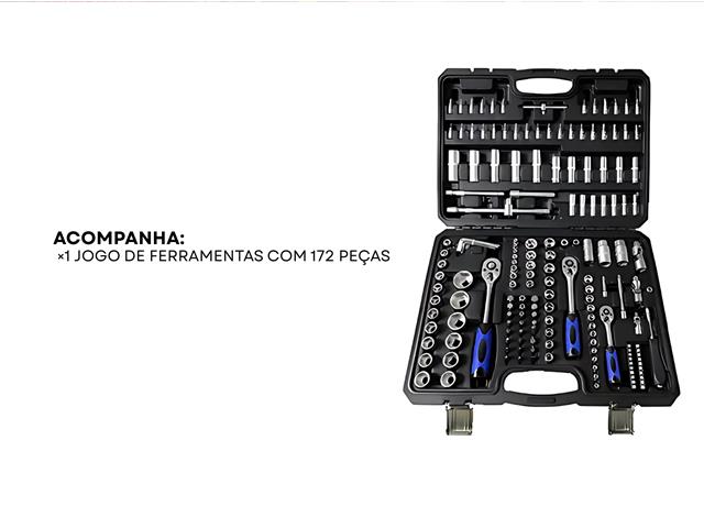 Maleta Jogo de Ferramentas Oficina Gadnic 172 Itens cor azul - 8