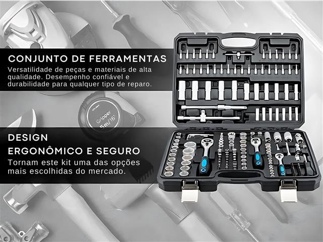 Maleta Jogo de Ferramentas Oficina Gadnic 172 Itens cor azul - 2