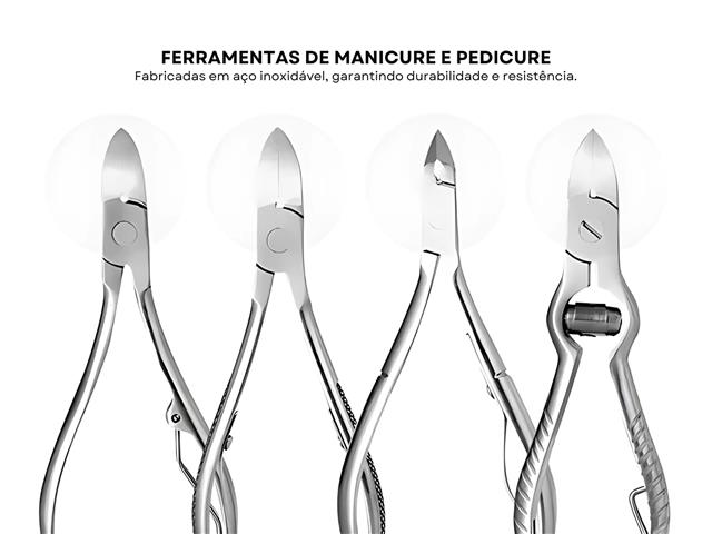 Kit de Alicates de Manicure e Pedicure Profissional 4 Peças Gadnic - 4