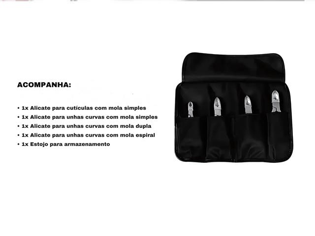 Kit de Alicates de Manicure e Pedicure Profissional 4 Peças Gadnic - 7