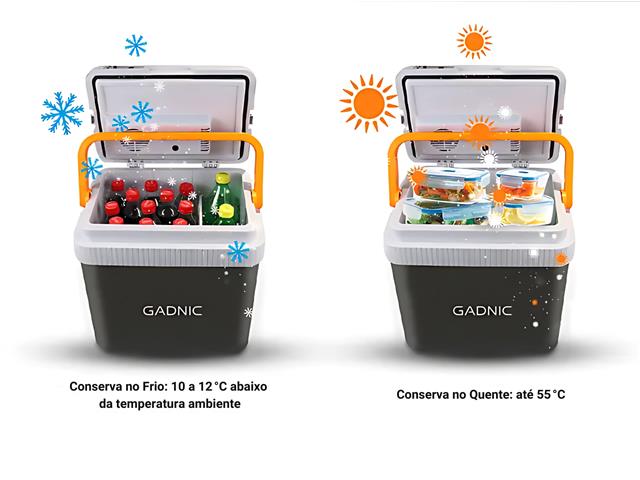 Mini Geladeira Portátil Cooler Automotivo 12V 24Lts Gadnic - 4