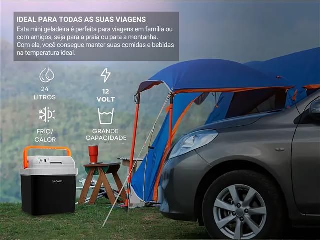 Mini Geladeira Portátil Cooler Automotivo 12V 24Lts Gadnic - 2