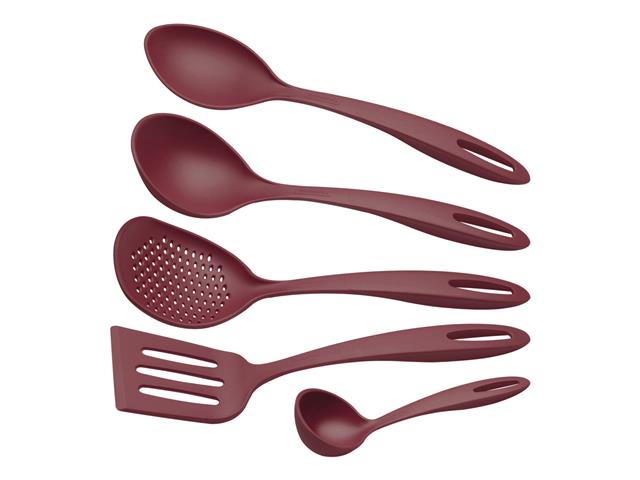 Juego de utensilios Tramontina Ability en Nylon de 5 piezas, Rojo