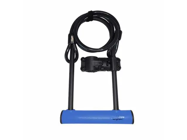 U-Lock Largo con Piola y Soporte Azul On Wheels